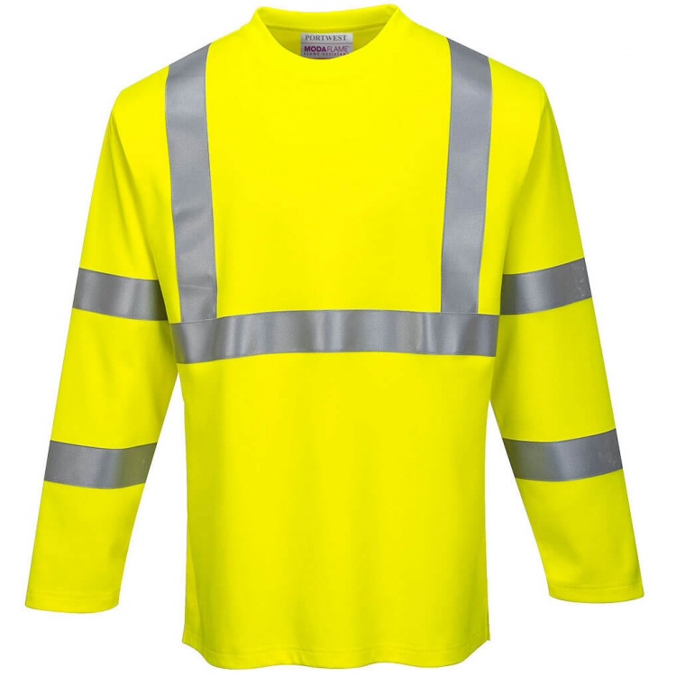 Portwest FR96 Flame Resistant FR Hi-Vis Long Sleeve T-Shirt 280g